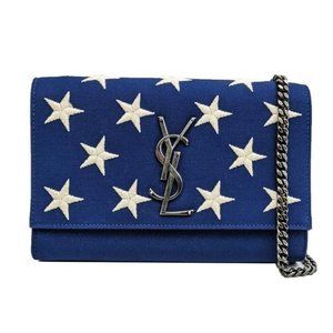 Saint Laurent Blue Small Star Kate Crossbody Bag